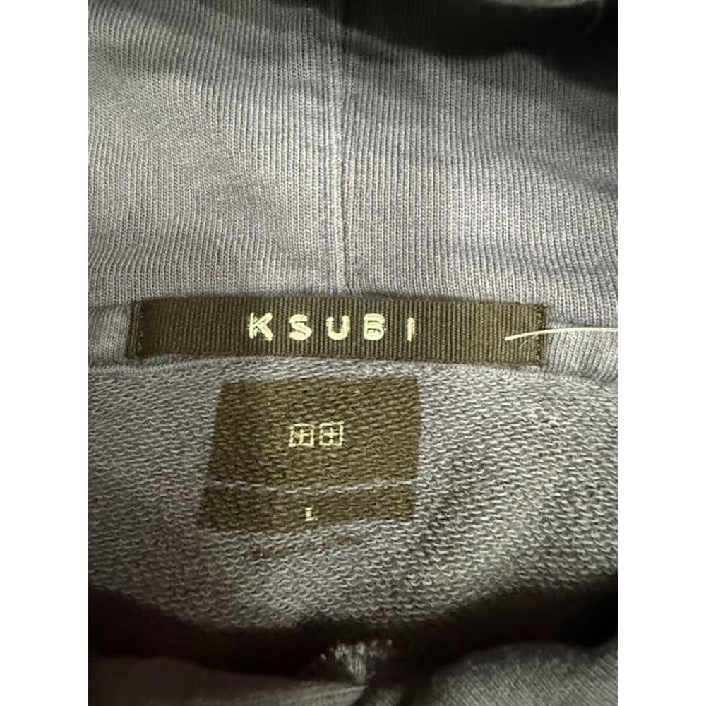 Ksubi Blue Pullover Hoodie Cross Print Streetwear Sweatshirt L NWT Flawed - Picture 2 of 10